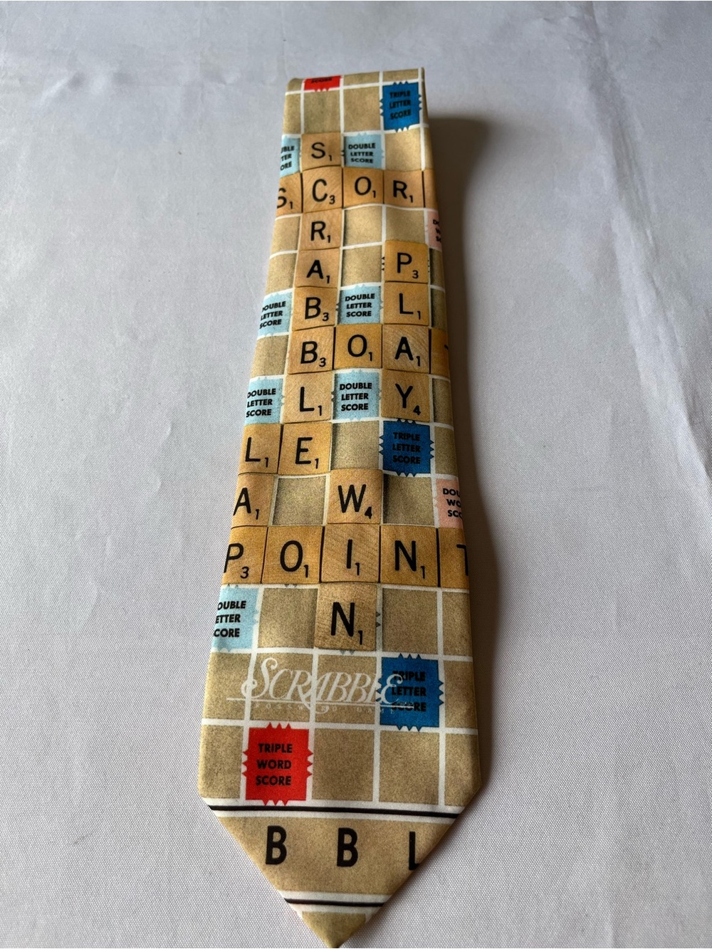 Vintage 1996 Ralph Marlin Scrabble Board Game Novelty Necktie – Made in USA
